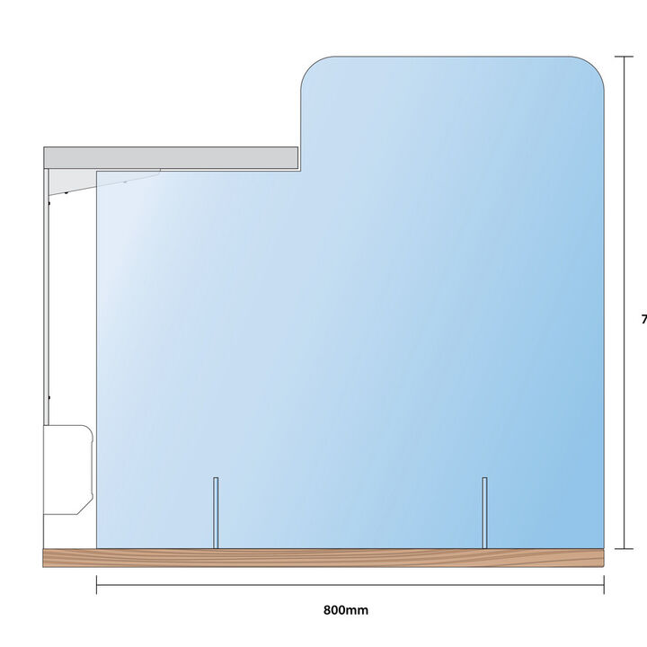 Bespoke Fitted Clear Acrylic Protective Desk Screen