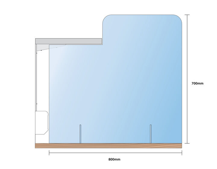 Bespoke Fitted Clear Acrylic Protective Desk Screen