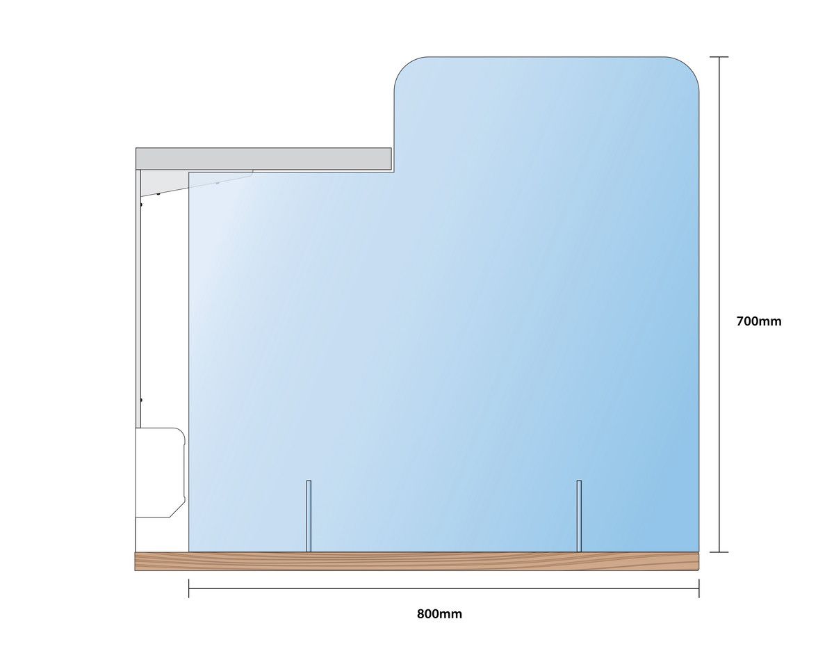 Bespoke Fitted Clear Acrylic Protective Desk Screen