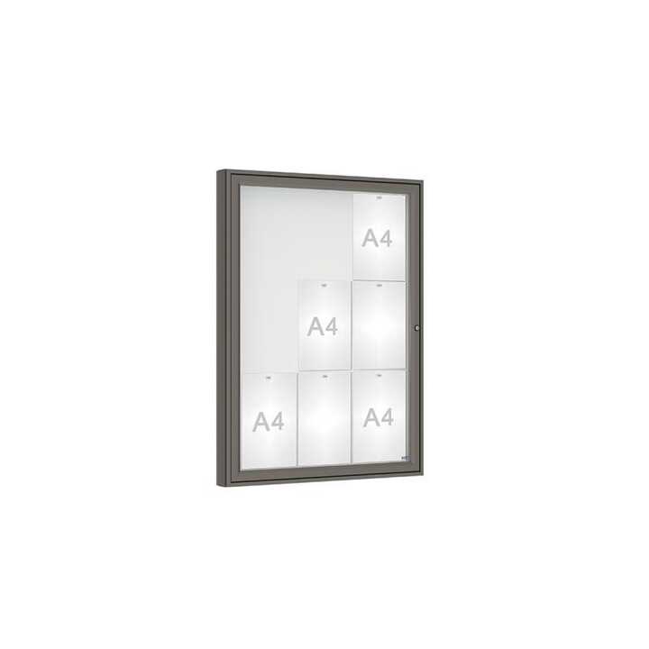 9 x A4 - Procity Grey - Without - 1000 Magnetic External Notice Board