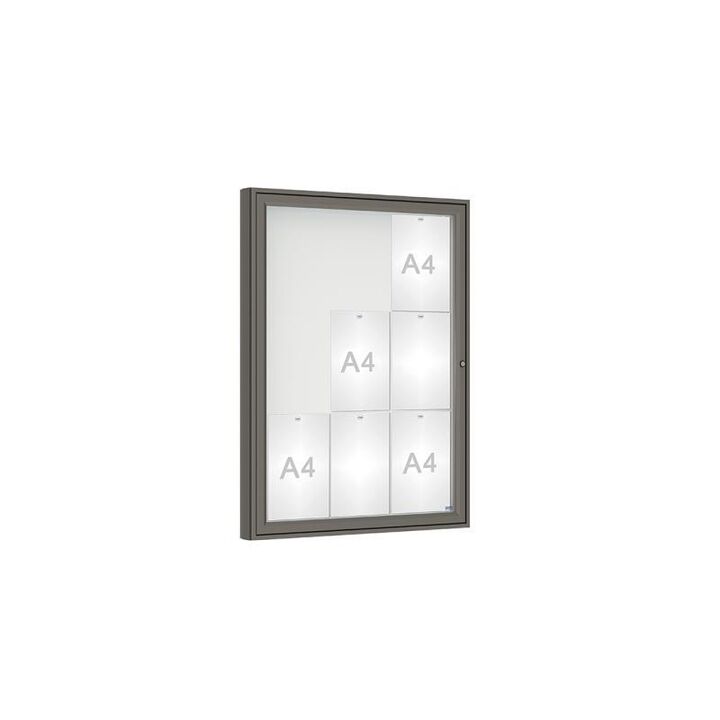 9 x A4 - Procity Grey - Without - 1000 Magnetic External Notice Board