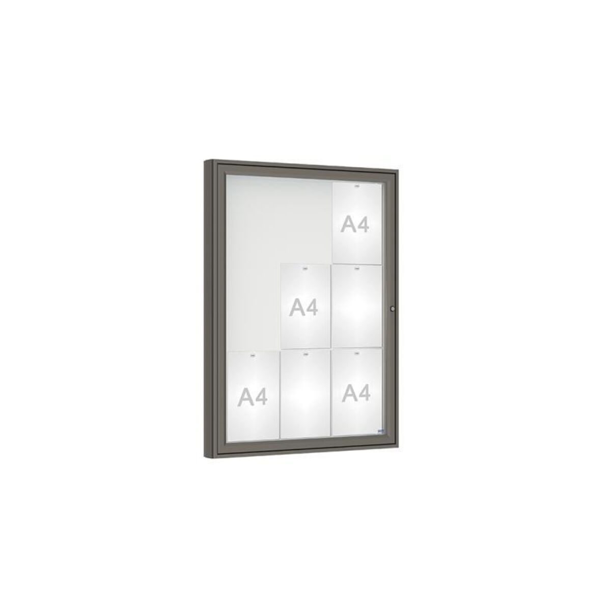9 x A4 - Procity Grey - Without - 1000 Magnetic External Notice Board