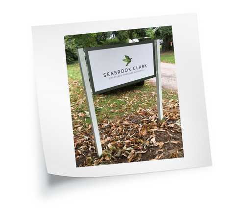 External Signage for Seabrook Clark Case Study Sticky Note