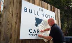 Aluminium Composite Material (ACM) Tray Sign for The Bull Hotel, West Dorset Aluminium Composite Material (ACM) Tray Sign for The Bull Hotel, West Dorset