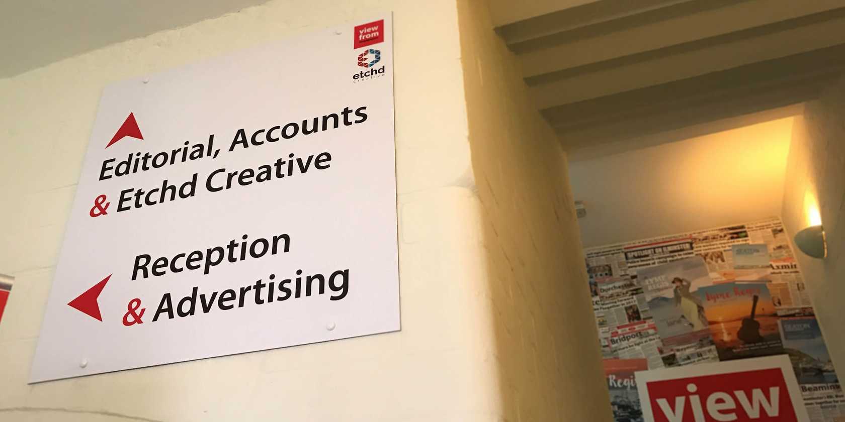 Aluminium Composite Sign View From Newspaper