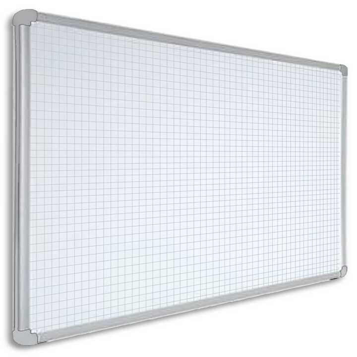 Non-Magnetic Framed Whiteboard with Lines or Grids