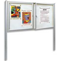 Tradition Double Door Magnetic External Notice Board With Post Kit