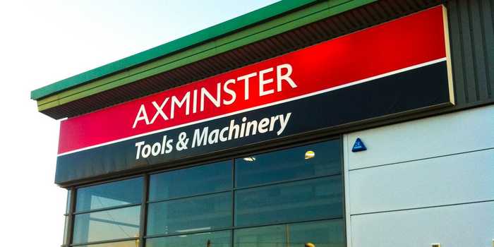 The distinctive colour scheme of Axminster Power Tools