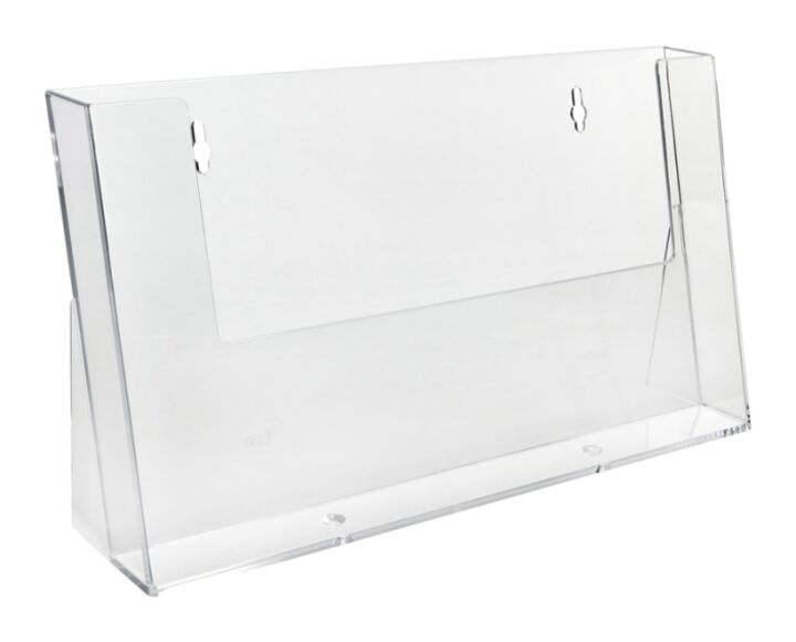 A4 leaflet dispenser landscape made from clear styrene.jpg
