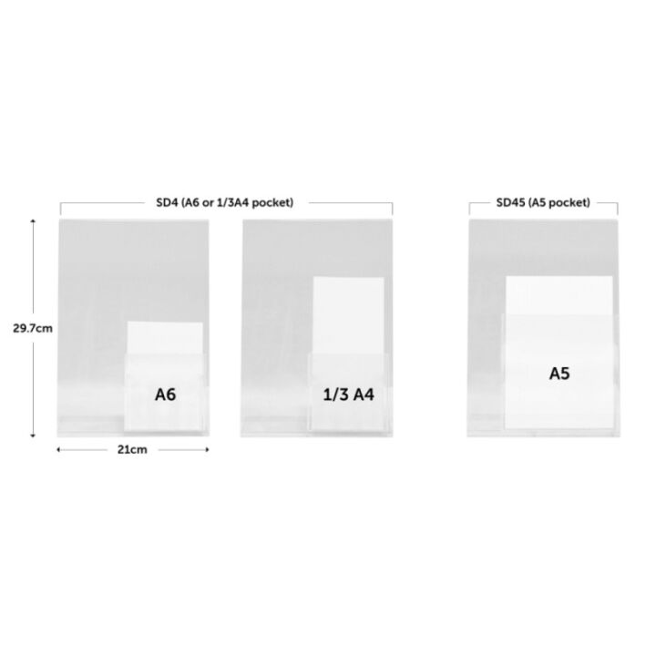 A4 poster holders with attached leaflet dispensers in 2 sizes.png