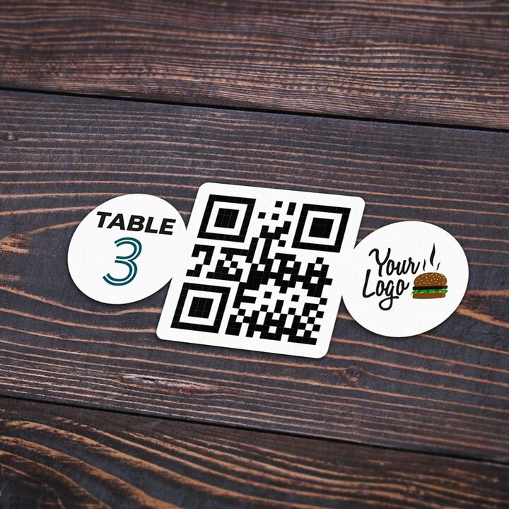 QR Code Stickers for Restaurants and Bars Custom Shape