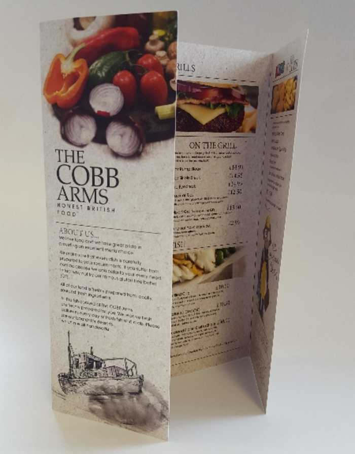 The Cobb Arms Menu Design