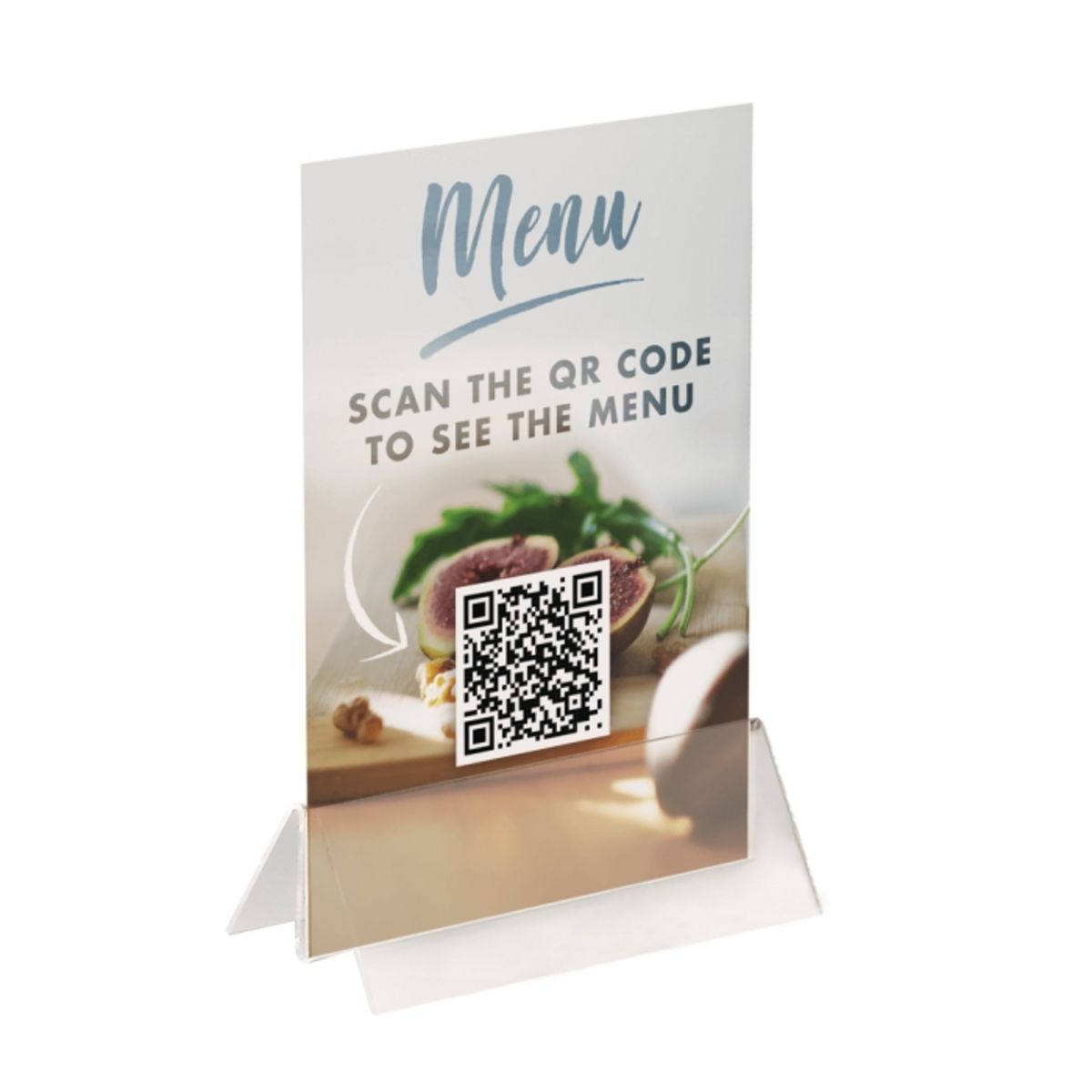 Acrylic Menu Card Holder Base with QR code menu insert.png