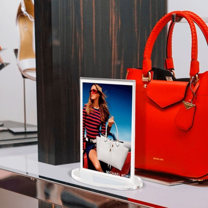 Acrylic Poster Holder to display promotions on shelves and counters.png