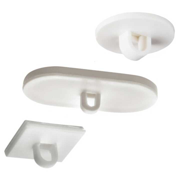 Adhesive clearance ceiling hooks
