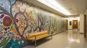 Clean, Professional Spaces do not need to be dull! Help patients and visitors feel welcome and calm with custom printed murals and wall-coverings.