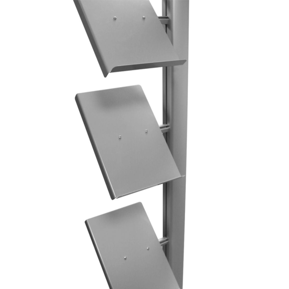 Aluminium banner stand with detachable steel brochure shelves.png