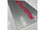Aluminium Wall Sign - Red lettering branding in vinyl applied to face.jpg