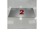 Aluminium Wall Sign - Red number in vinyl applied to face.jpg