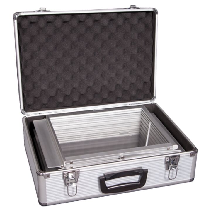 Aluminium Zig Zag Literature Rack in Case.png