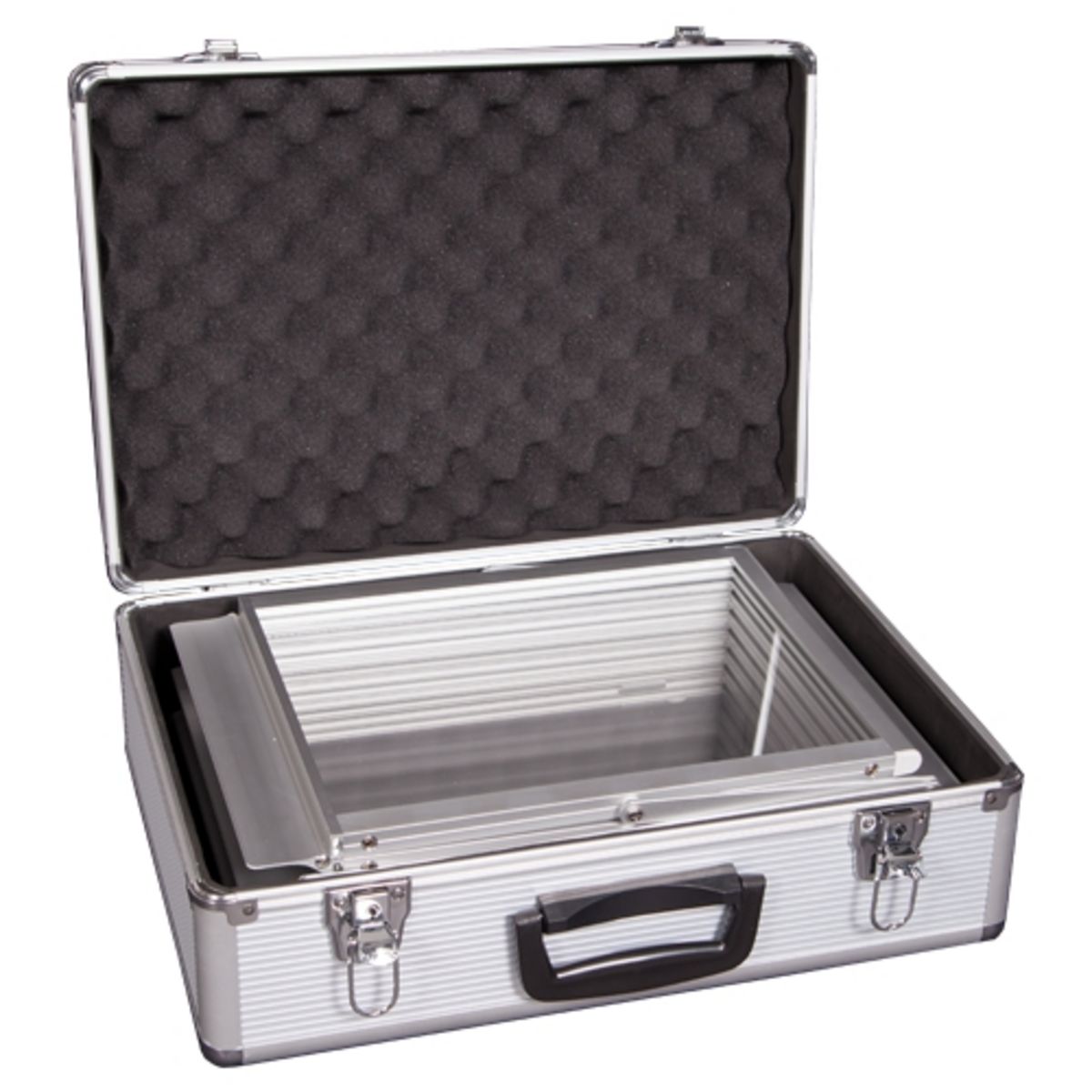 Aluminium Zig Zag Literature Rack in Case.png