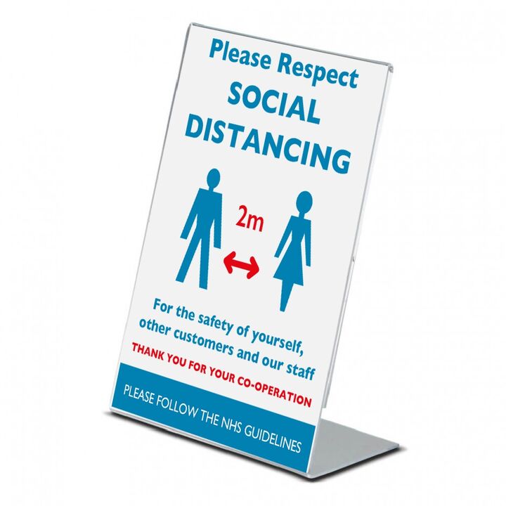 Social Distancing Acrylic Poster Holder and poster