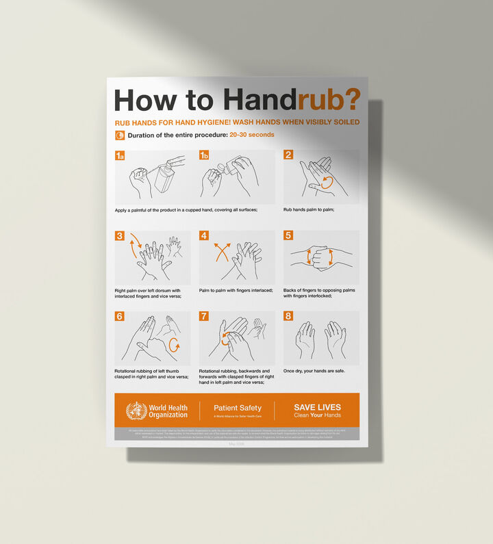 WHO Hand Rub Poster