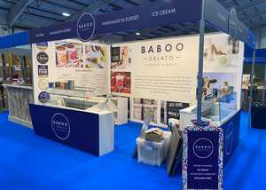 Exhibition Stand - Baboo Gelato Shell Scheme Graphics