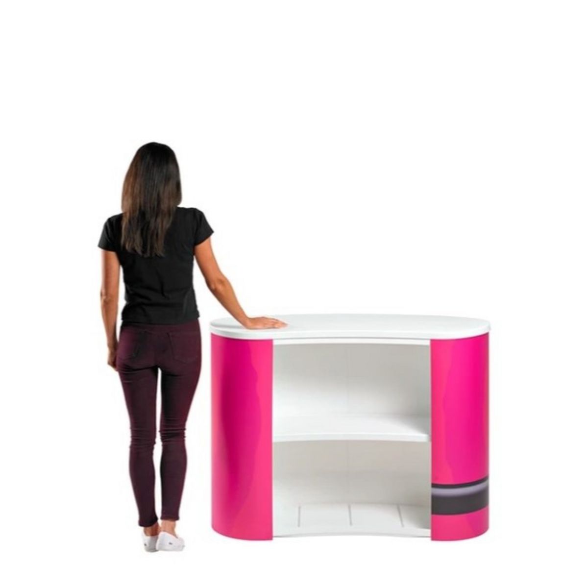 Back view of the Finesse promotional display counter including storage shelf..jpg