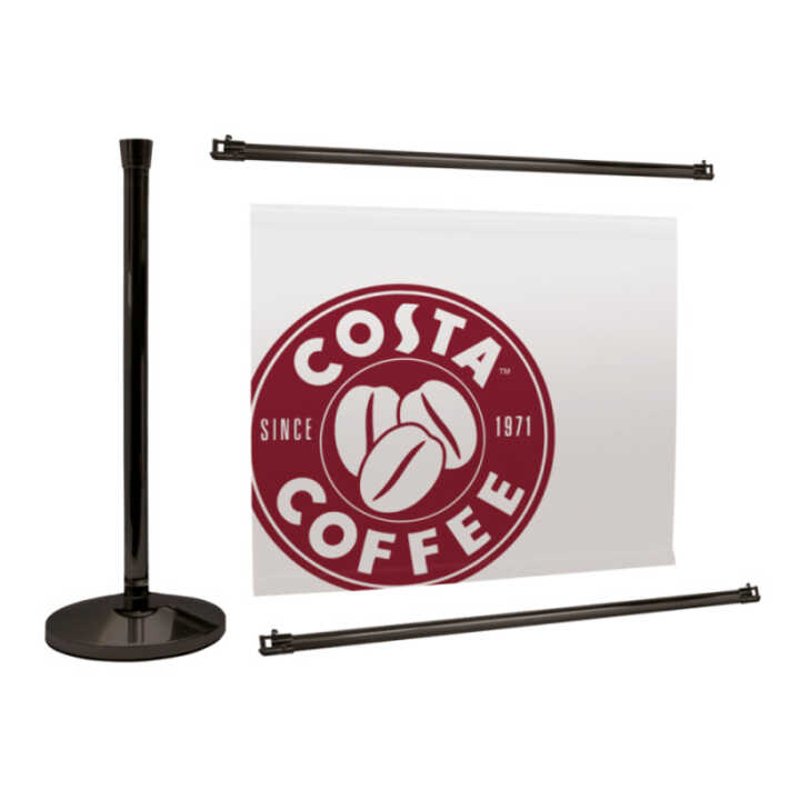 Black Chrome Cafe Barrier System Extension Kit