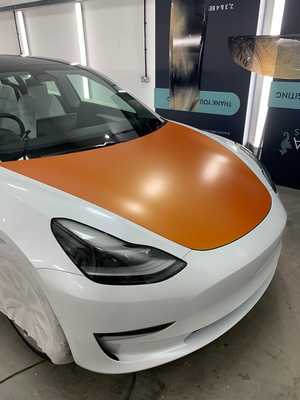 Bonnet wrap completed and smoothed to perfection