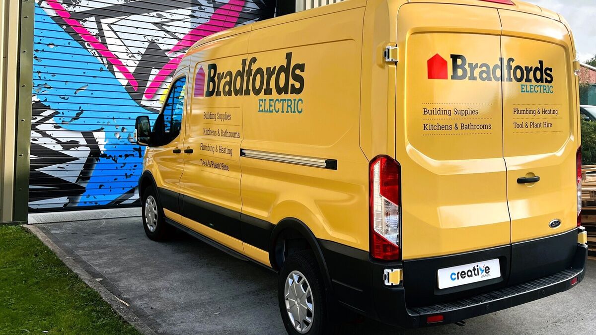 Bradfords Van Wrap &amp; Vehicle Graphics - L3 H2 Ford E-Transit - Rear View 1.jpg