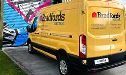 Van Signwriting for Bradfords Building Supplies New Ford E-Transit | Full Colour-Change Wrap & Branding Graphics Van Signwriting for Bradfords Building Supplies New Ford E-Transit | Full Colour-Change Wrap & Branding Graphics
