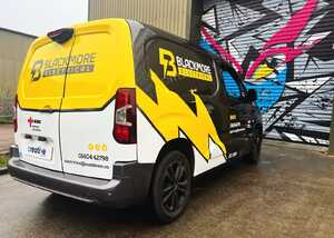 Branded Vehicle Wrap & Graphics for Blackmore Electrical Branded Vehicle Wrap & Graphics for Blackmore Electrical