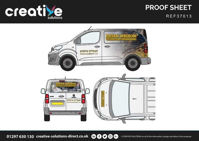 Custom Vinyl Vehicle Graphics Artwork Proof Sheet on Peugeot Expert Van