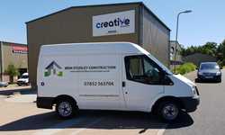 Design, Print & Install of Vehicle Graphics for Brin Studley Construction Design, Print & Install of Vehicle Graphics for Brin Studley Construction