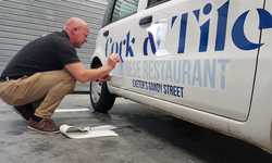 Cork and Tile Portuguese Restaurant - Contra Vision and Van Graphics Cork and Tile Portuguese Restaurant - Contra Vision and Van Graphics