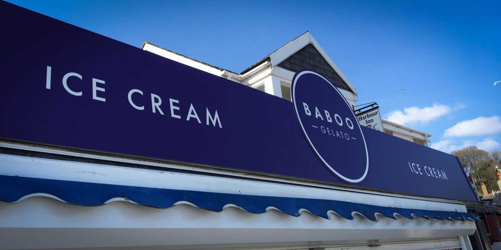 Kiosk Signage for Baboo Gelato