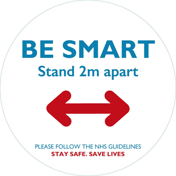 Be Smart Stand 2m Apart White