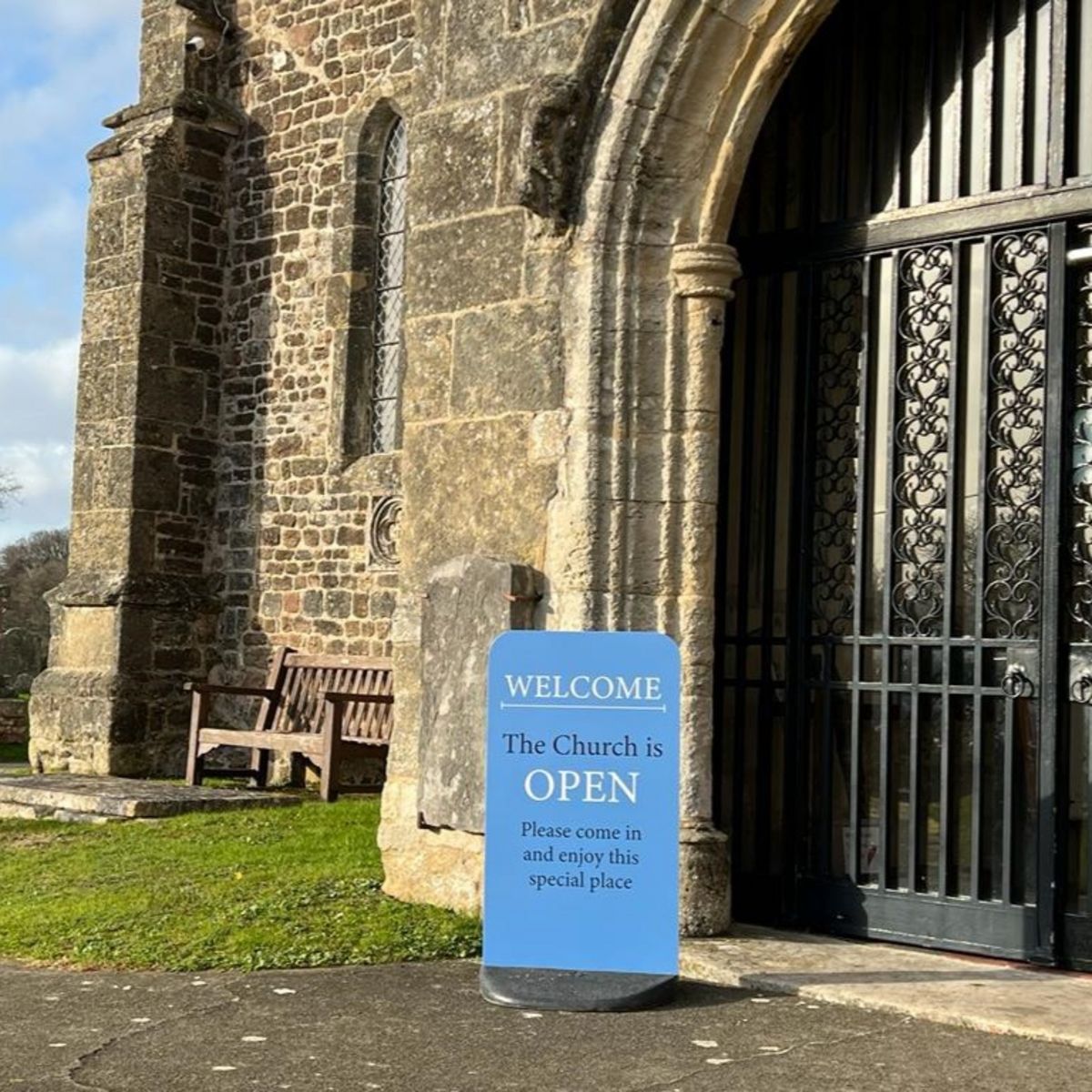 Church Pavement Sign - Ecoflextra Pavement Sign With Matt Laminated Print on Both Sides - Welcome to the Church.jpg