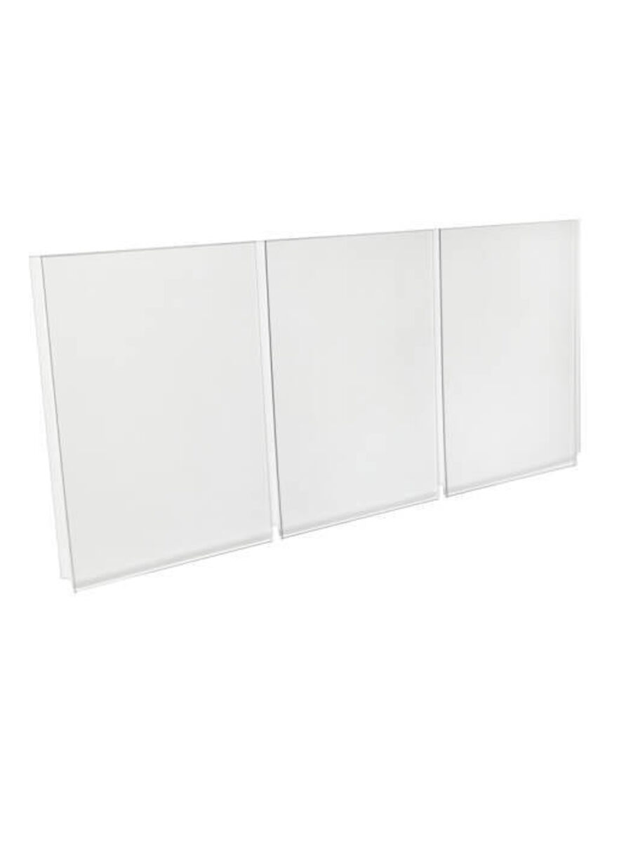 Clear acrylic window display pockets with three double sided panels.jpg