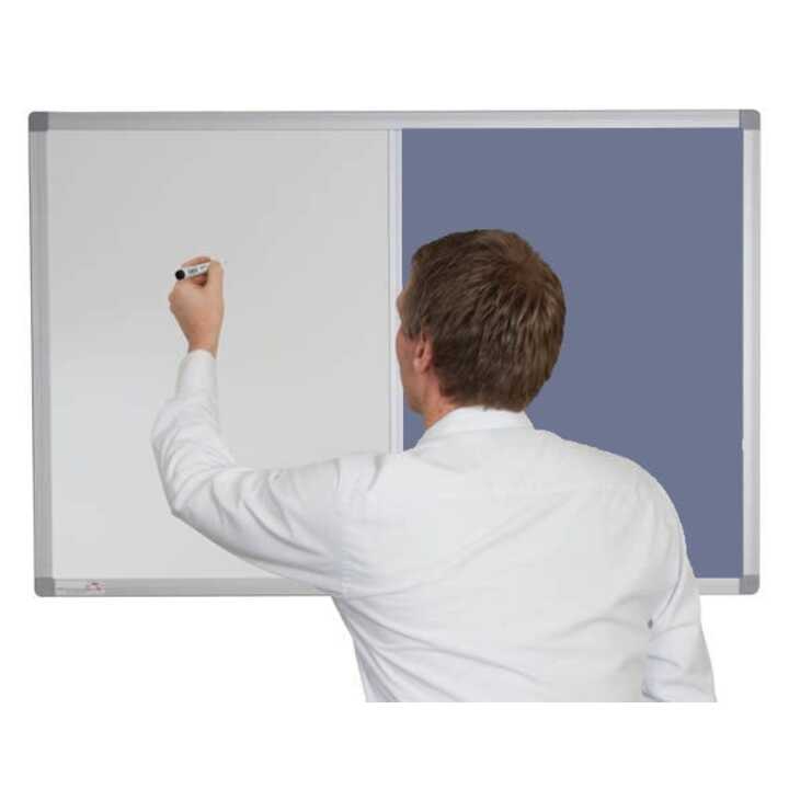 Combination Non-Magnetic Whiteboard With Corded Hessian Fabric