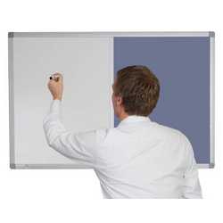 Combination Non-Magnetic Whiteboard With Corded Hessian Fabric
