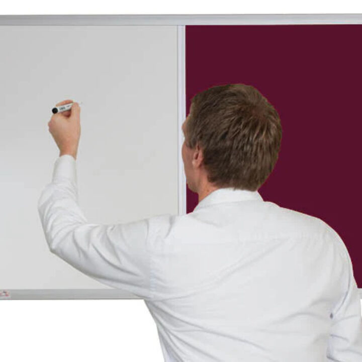 Combination Whiteboard Noticeboard - Premium Felt - BURGUNDY.jpg