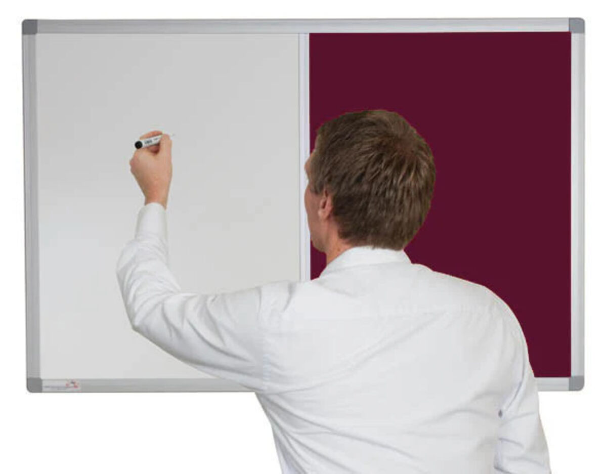 Combination Whiteboard Noticeboard - Premium Felt - BURGUNDY.jpg