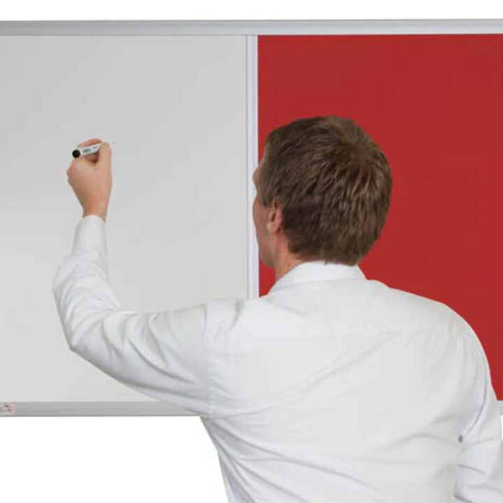 Combination Whiteboard Noticeboard - Premium Felt - CHERRY RED.jpg