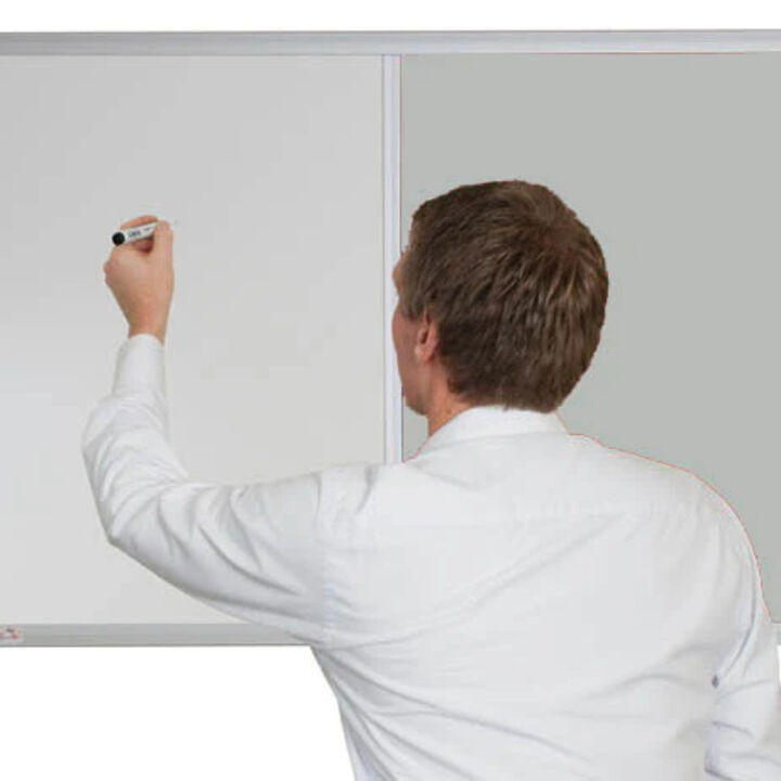 Combination Whiteboard Noticeboard - Premium Felt - SILVER.jpg