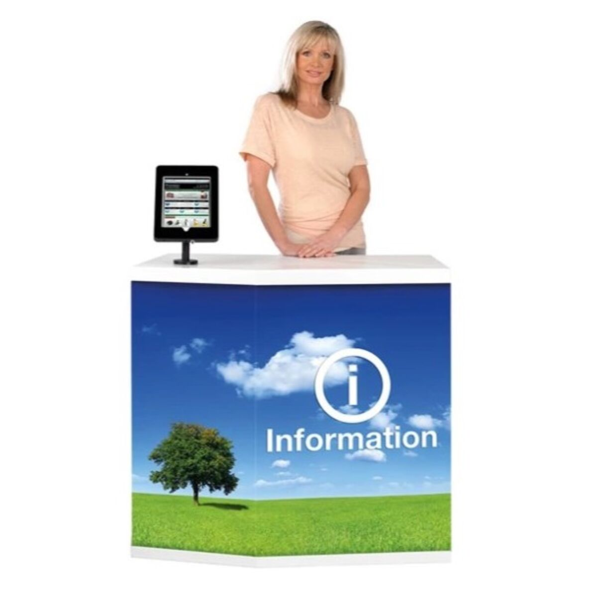 Completed Action Display with the Promotor iPad Display accessory on counter top with graphics.jpg