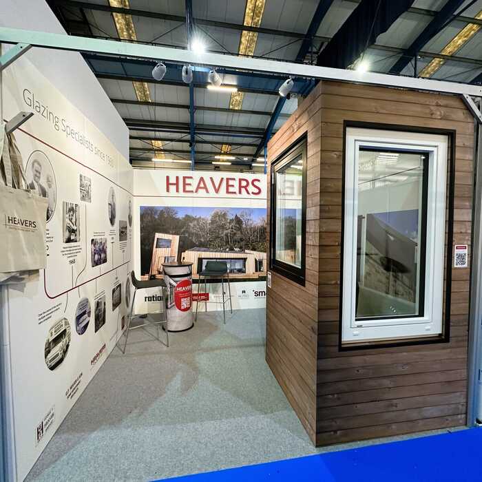 Custom Exhibition Stand Build By Creative Solutions For Heavers of Bridport at Bath & West Homebuilding and Renovating Show 2023
