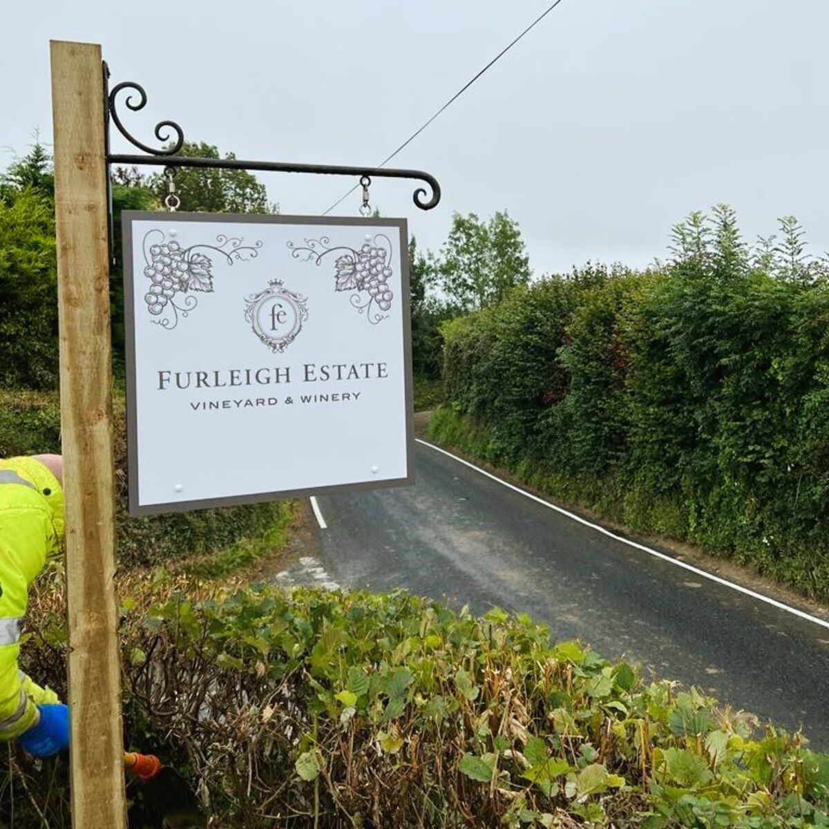 Custom Printed Hanging Sign for Furleigh Estate Vineyard and Winery.jpg
